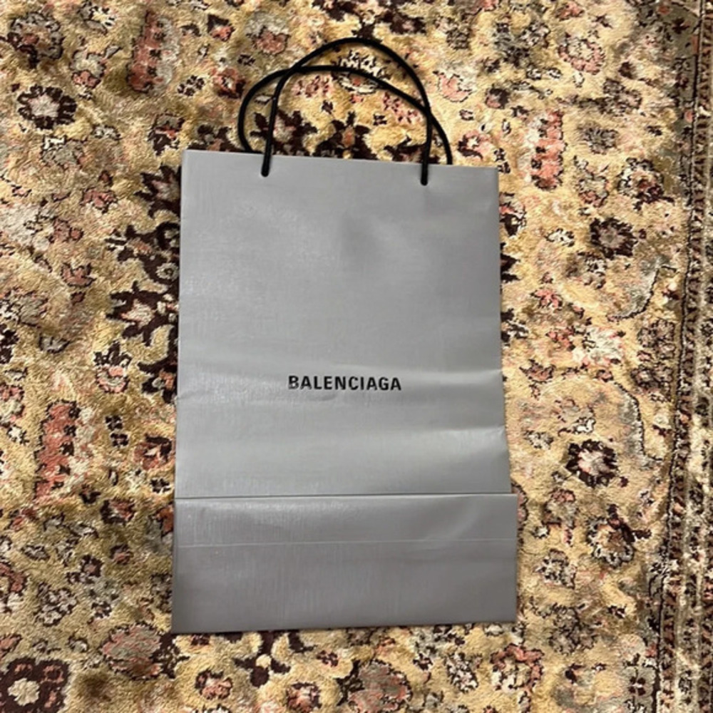 NEW BALENCIAGA SHOPPING BAG LARGE GRAY COLOR BLACK HANDLES